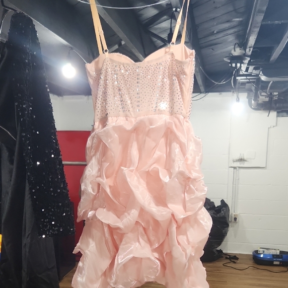 Pink Rhinestone Bustier Dress - Picture 2 of 2